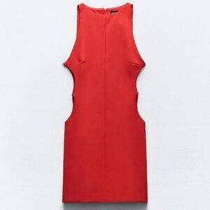 Zara viral red cutout mini dress small